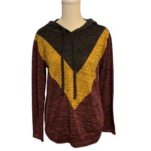 Color block trendy lightweight hoodie